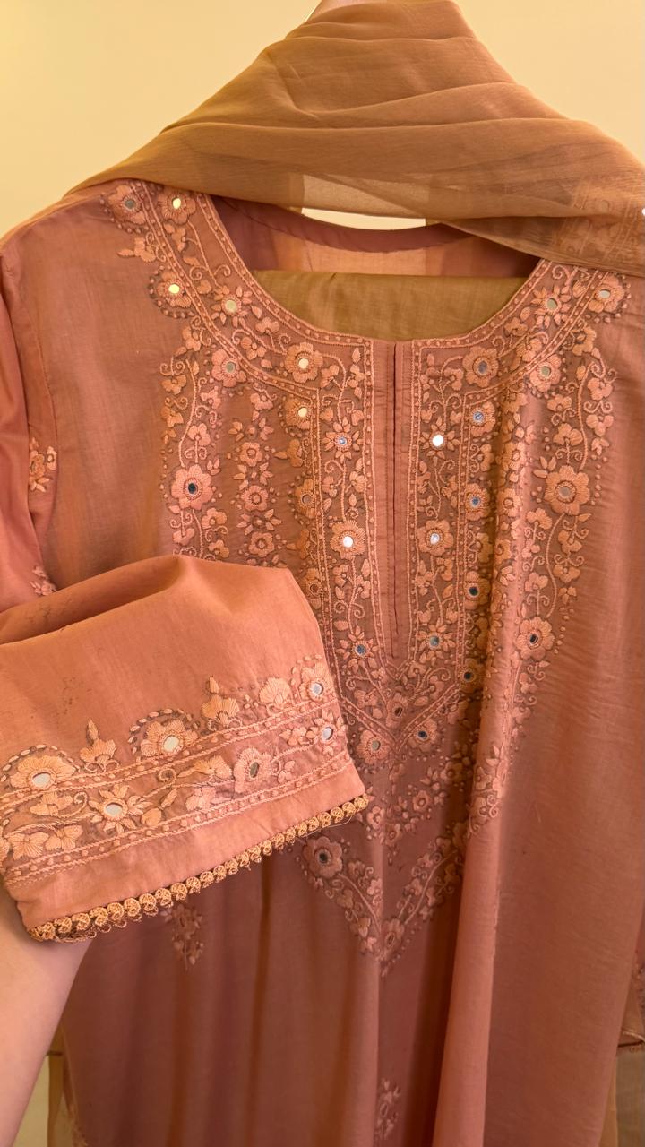 Pink Embroidery Suit