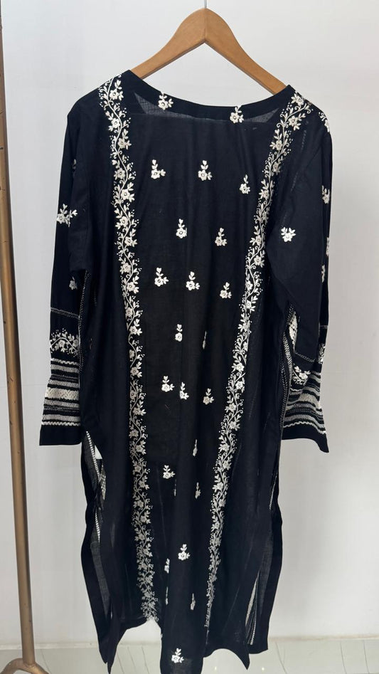 Black & White Embroidery Suit