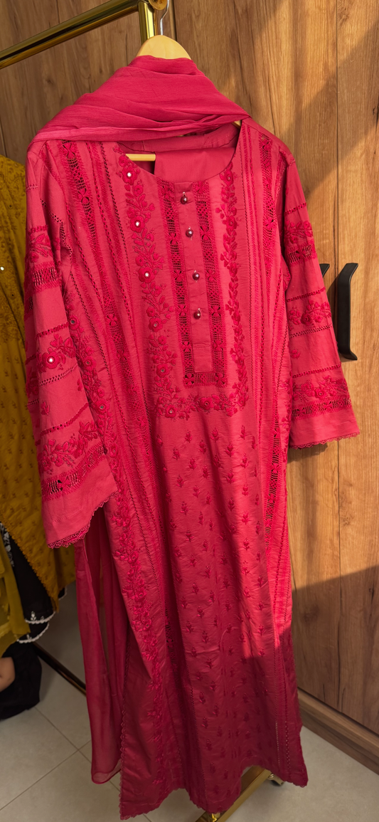 Red Embroidery Suit