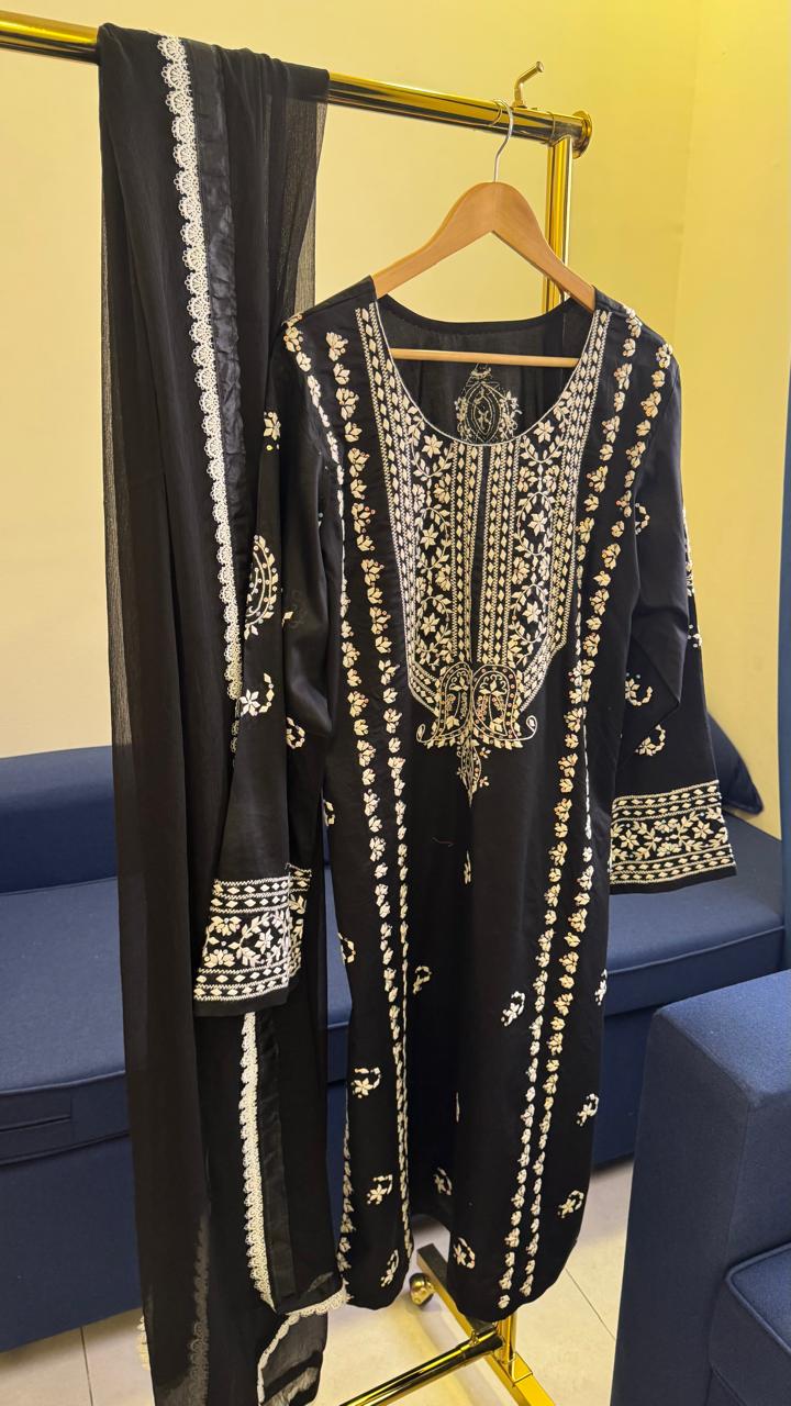 Black Embroidery Suit