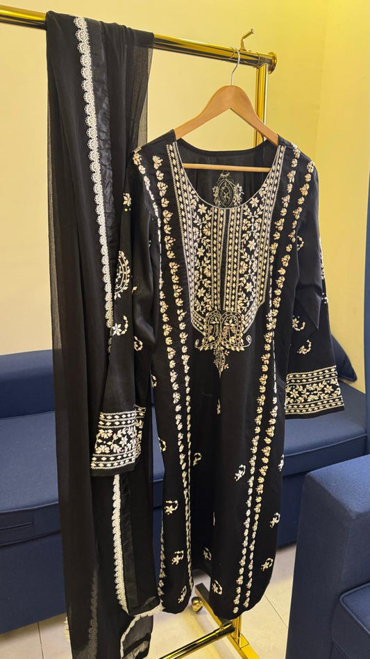 Black Embroidery Suit