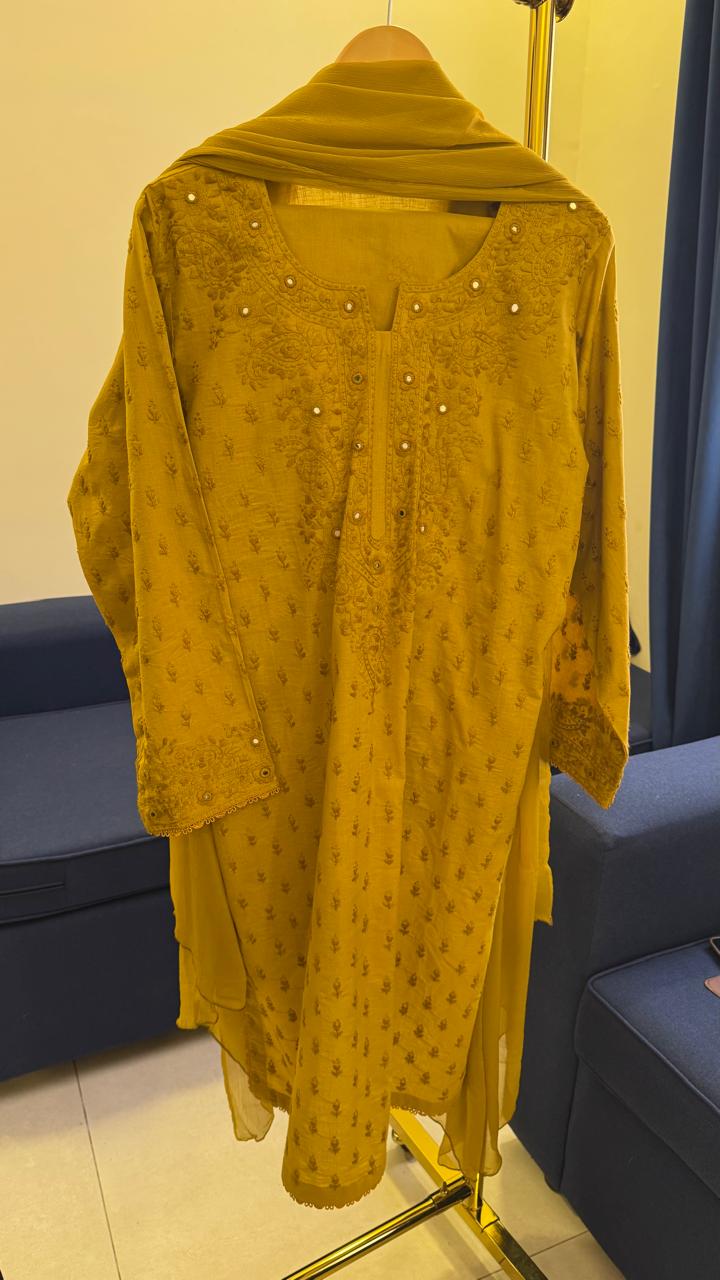 Yellow Embroidery Suit