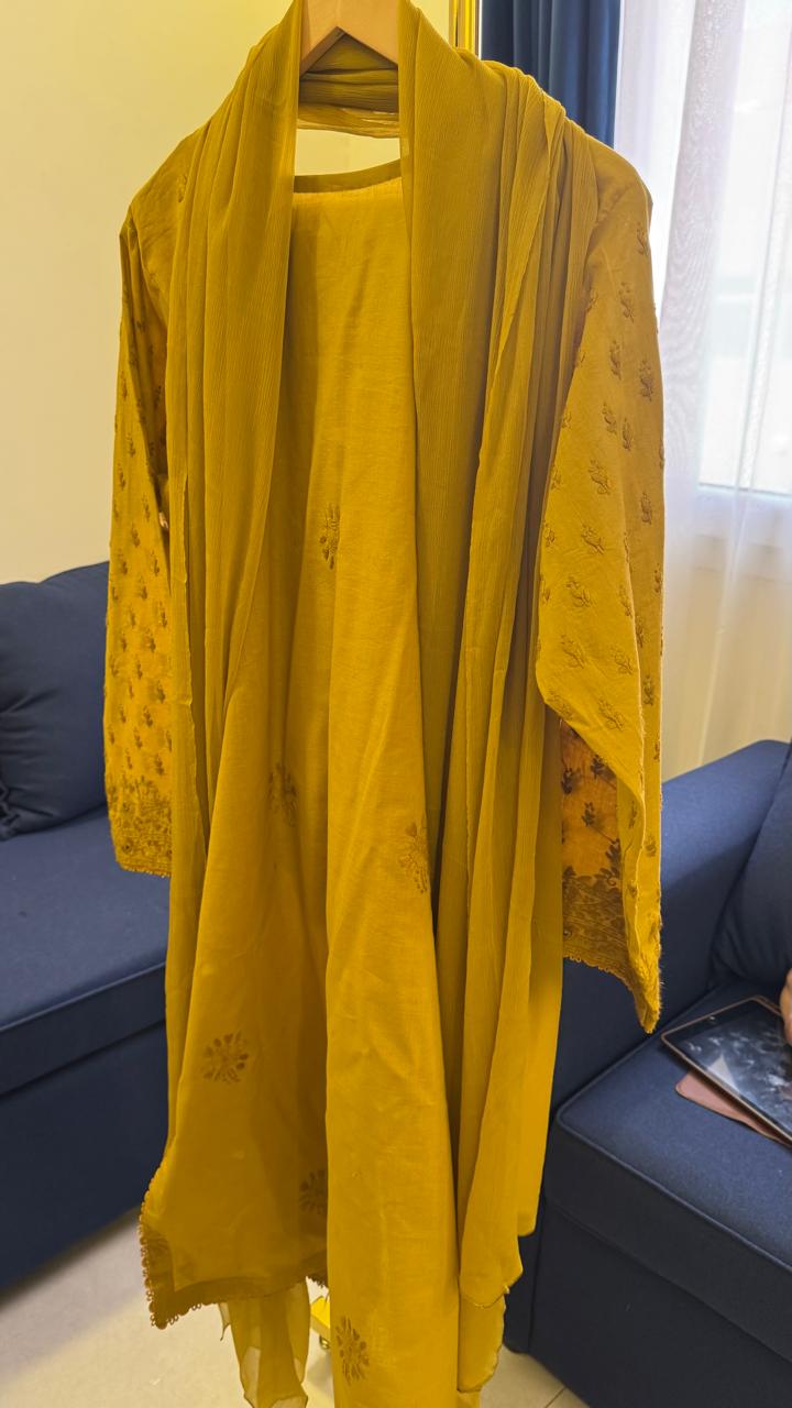 Yellow Embroidery Suit