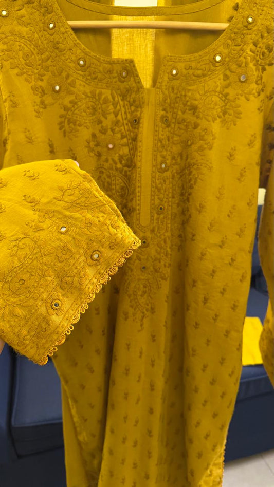 Yellow Embroidery Suit