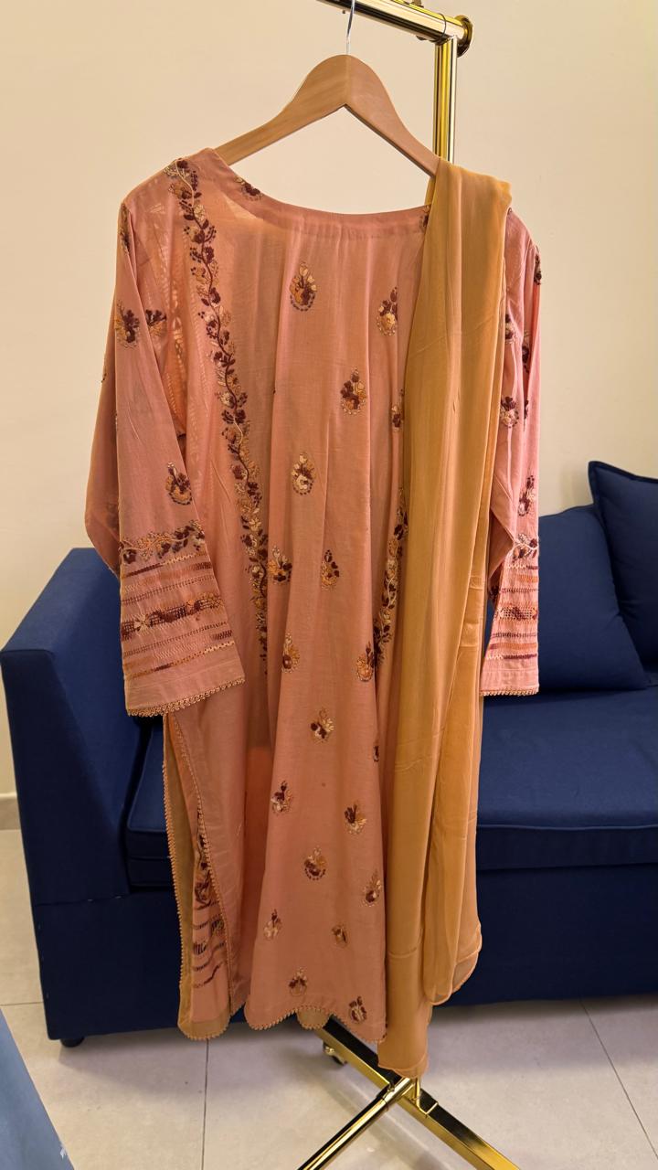 Soft Pink Embroidery Suit