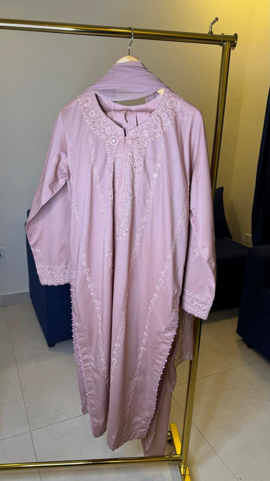 Light Purple Embroidery Suit