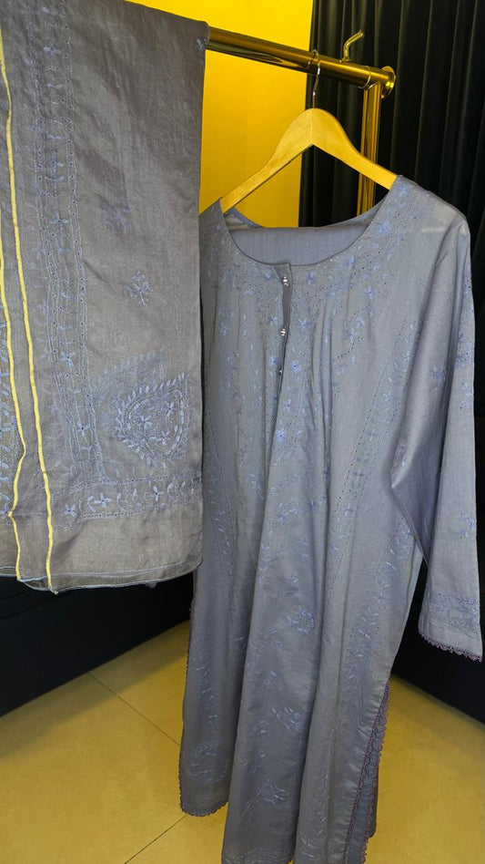 Dark Blue Embroidery Suit