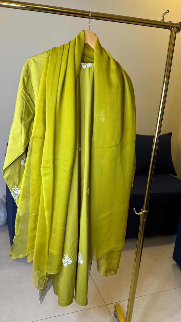 Green Embroidery Suit