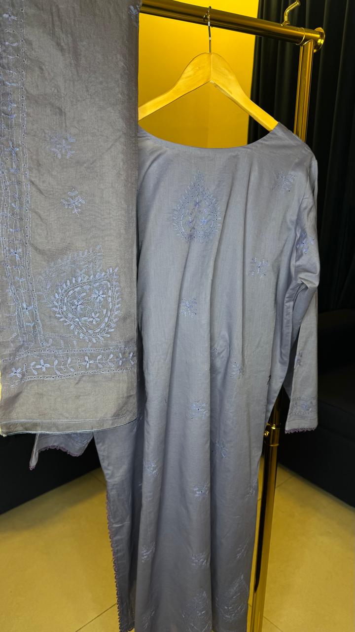 Dark Blue Embroidery Suit